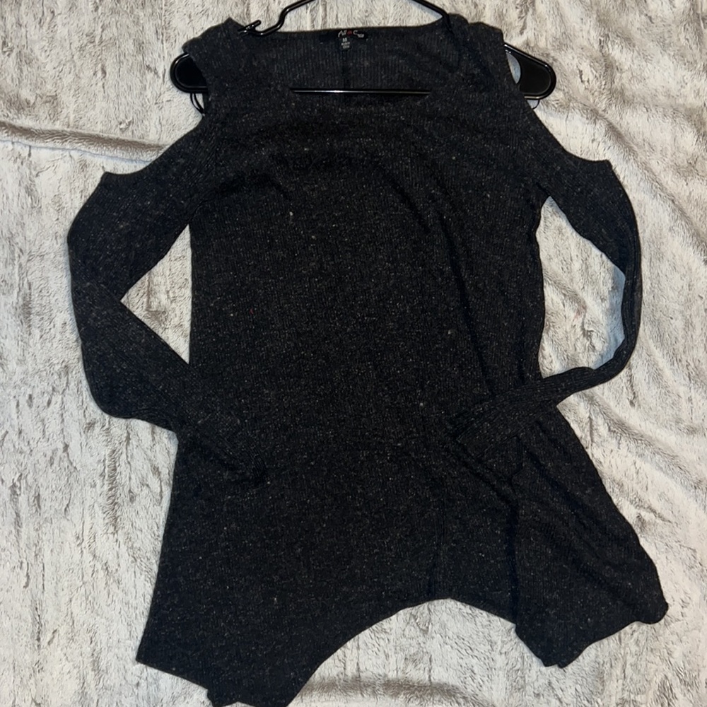 Black grey ish cutout sleeve long sleeve